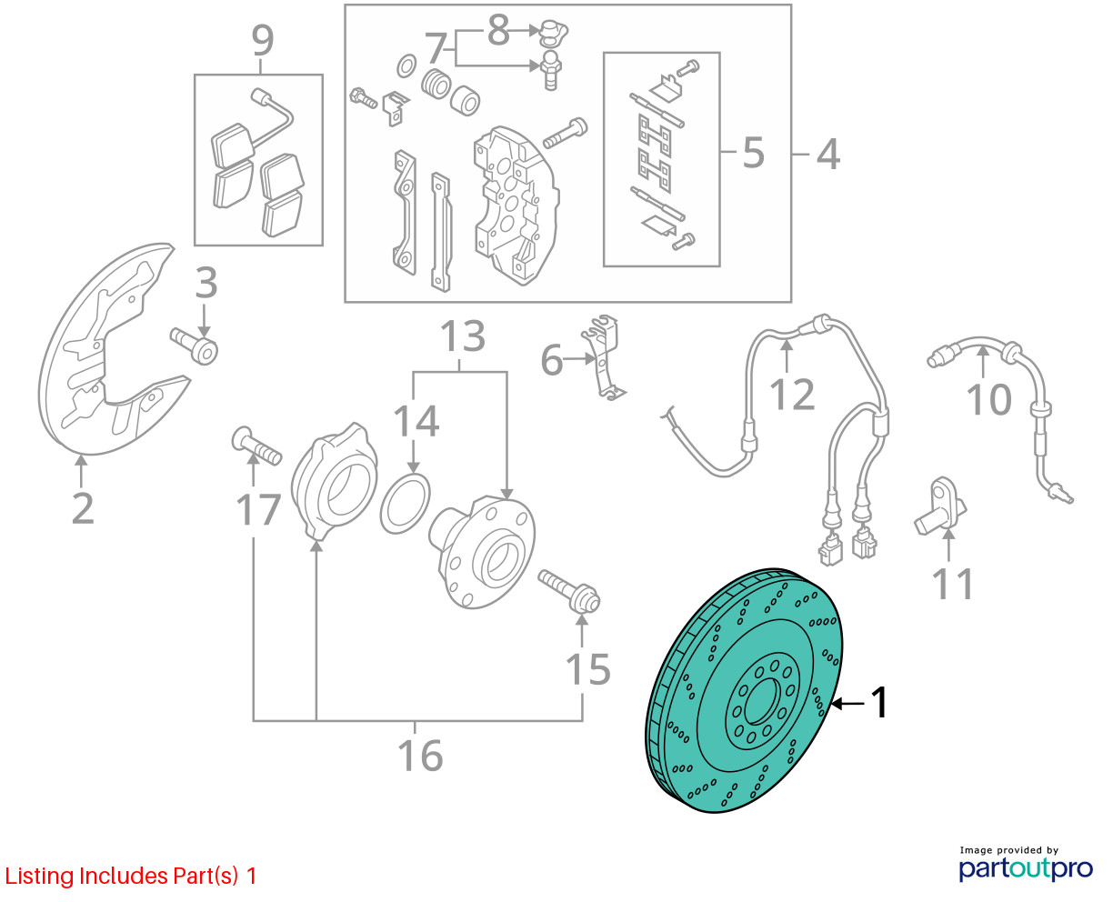 2008-2013 Audi R8 v10 Oem SPYDER AWD 5.0L FRONT LEFT RIGHT BRAKE ROTOR SET