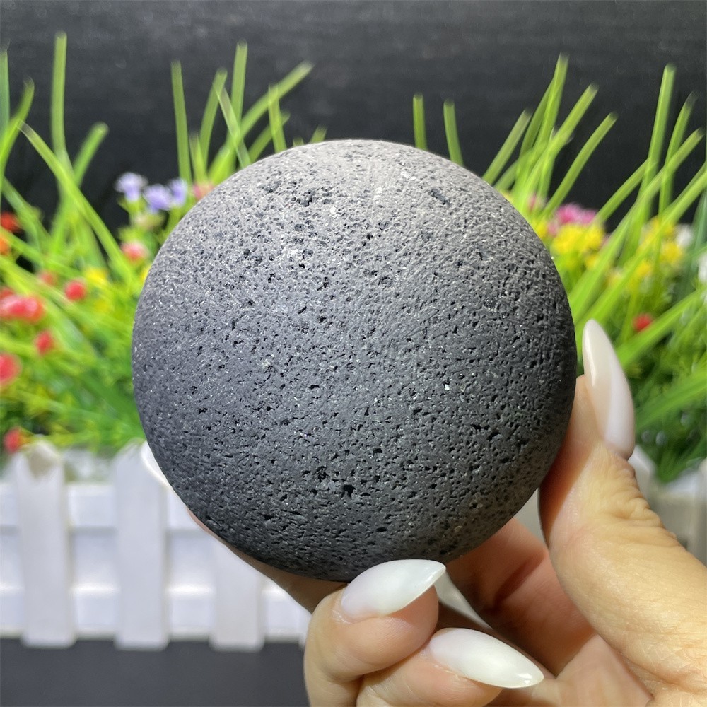 0.9LB 2.7" Natural Lava Stone Sphere Ball Crystal Quartz Reiki Energy Healing