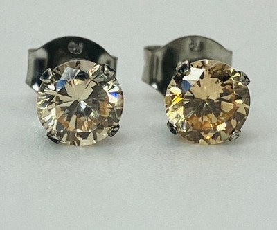 Sterling hellorange Ohrstecker, unbekannte Markierungen, 0,72 g in Geschenkbox