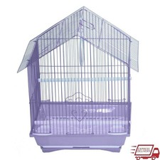 Bird Cage W/ Sliding Door Movable Perches Swing Feeding Cups Clean Tray New