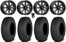 MSA Boxer 14" Wheels Milled 30" Coyote Tires Kawasaki Brute Force IRS