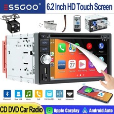Autoradio Doppio 2 DIN Lettore DVD CD 6,2" Touchscreen Unità Testa BT Carplay CAM