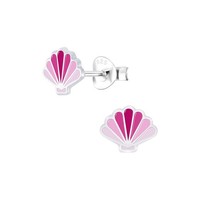 Kinder Ohrstecker MäDchen 925 Sterling Silber Ohrringe Muschel Pink Geschenkidee