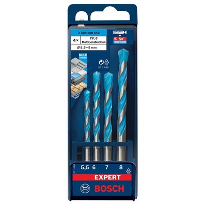 Bosch EXPERT 4-teiliges Multi-Construction CYL-9 Bohrer Set Stein Holzbohrer