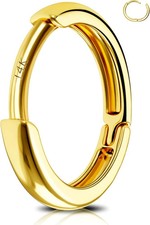 14K Gold Tiny Hoop Earrings Huggie Hoop Earrings 20G Small Endless Hinged Hoops