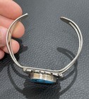 Turquoise Cuff Bracelet Vintage Southwestern Solid Sterling Silver Handcrafted — photo 5