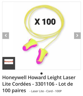 Honeywell 3301106 HL 100 Schnurgebundene Laser Lite Ohrstöpsel, SNR 35 dB 