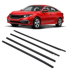  4 Pcs Car Outer Door Window Moulding Trim Weatherstrip Seal Belt 2016-2021