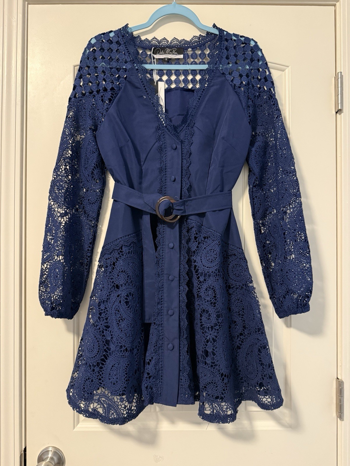 Dalia MacPhee Women’s mini belted Blue dress Size S