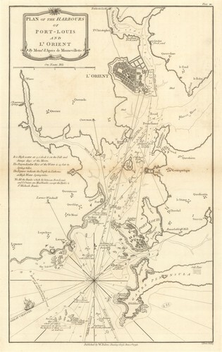 Plan of the Harbours of Port-Louis & Lorient. Morbihan. William Faden 1805 map
