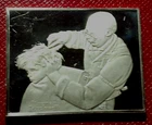 " AT THE BARBER " NORMAN ROCKWELL Fondest Memories Bar 3+oz..925 Fine Silver