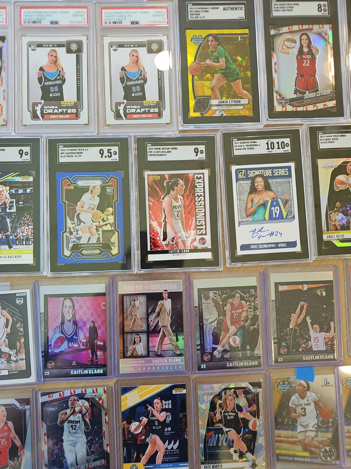 WNBA LOT CAITLIN CLARKx5 PAIGE BUECKERSx7 CITRON BRINK AJA SOPHIE PSA10 Gem Auto view 2