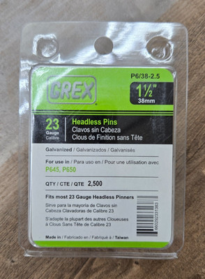 Grex 23 Gauge 1-1/2''  Headless Pins (2,500 ct)