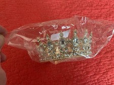 Crown Gold for Women / Kids Rhinestone Tiara Queen Headpiece 4.75" Diameter NIP