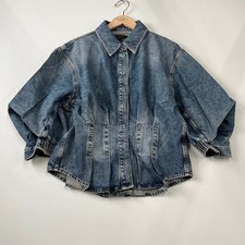 ALLSAINTS Nancy Slim Fit Denim Shirt Women's Size US 2 Vintage Indigo