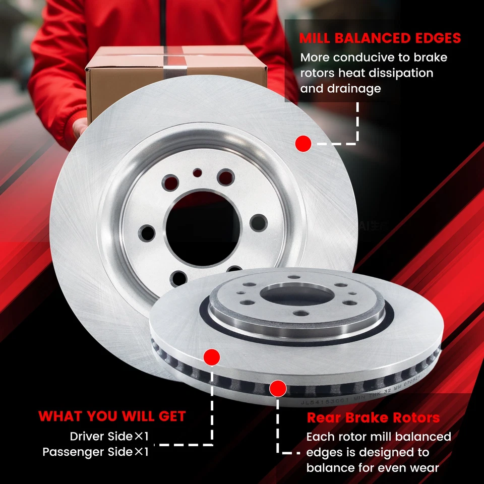 Front Brake Rotors for 2014 - 2018 FORD SPECIAL SERVICE POLICE SEDAN - Изображение 3 из 4