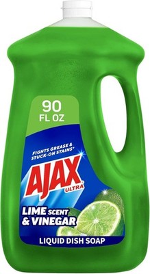 Ajax Ultra Liquid Dish Soap Vinegar and Lime Scent, Sparkling Clean Dishes, 90fl