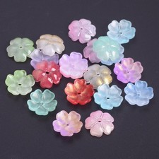 10pcs 15mm Flower Handmade Foil Lampwork Glass Loose Beads For Jewelry Making