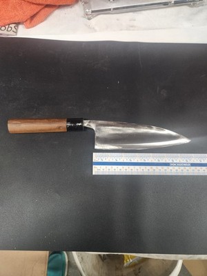 Vintage Japanese Tamahagane Steel Deba Knife 實孝 / 実孝 Sanetaka? Restored &...