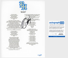 Kevin Abstract 'Brockhampton' Rapper Signed Lyric Sheet 'BLEACH' ACOA
