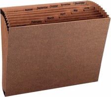 Smead TUFF Expanding File, Monthly (Jan.-Dec.), 12 Pockets, Letter Size, Redrope