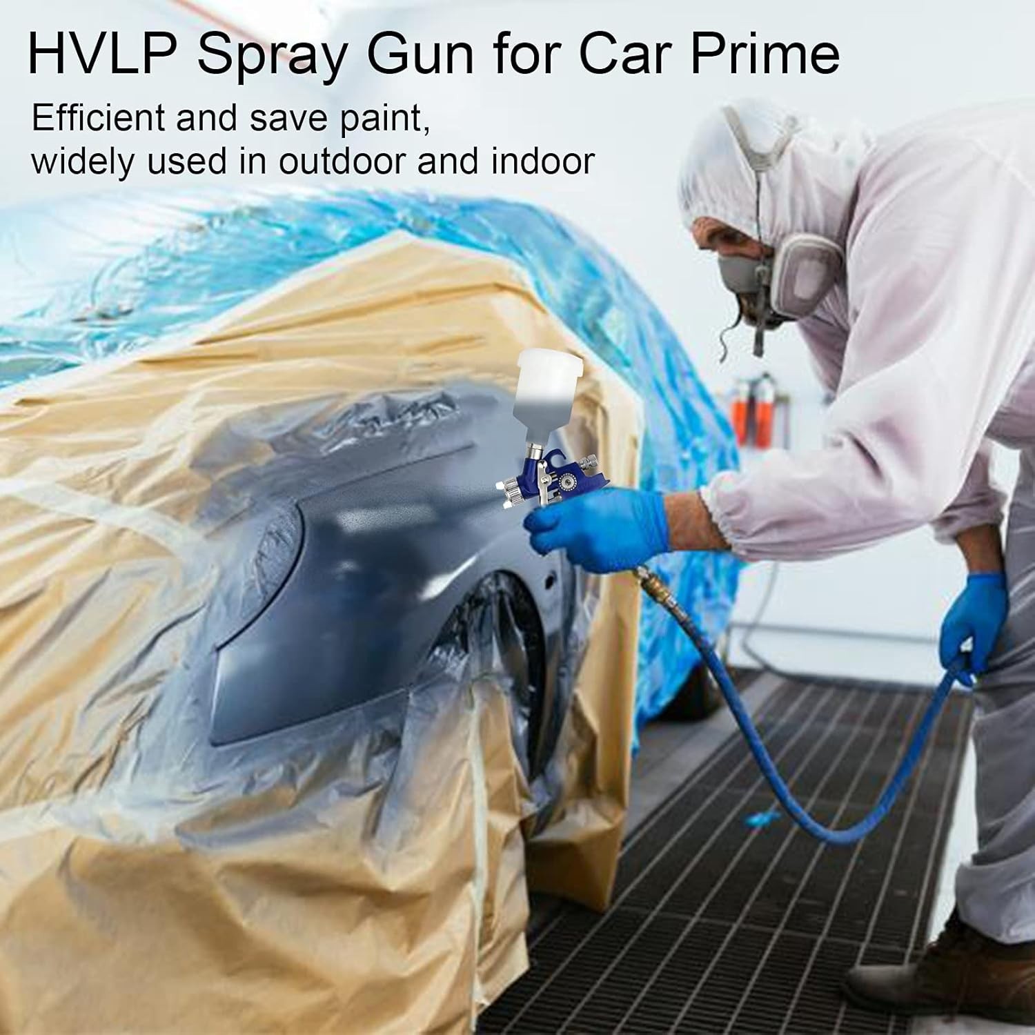 Lightweight HVLP Spray Gun with 125ml Cup - Ideal for Precision Wall Painting