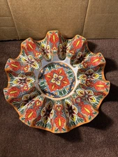 Prepara Taco Carousel Holder Rack, 10 Slots, Festive Design Red Orange White