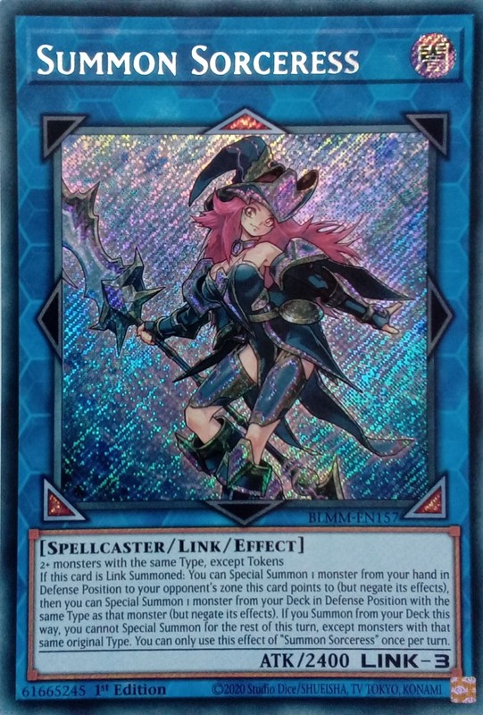 BLMM-EN157 SUMMON SORCERESS SECRET RARE 1ST EDITION YuGiOh CARD