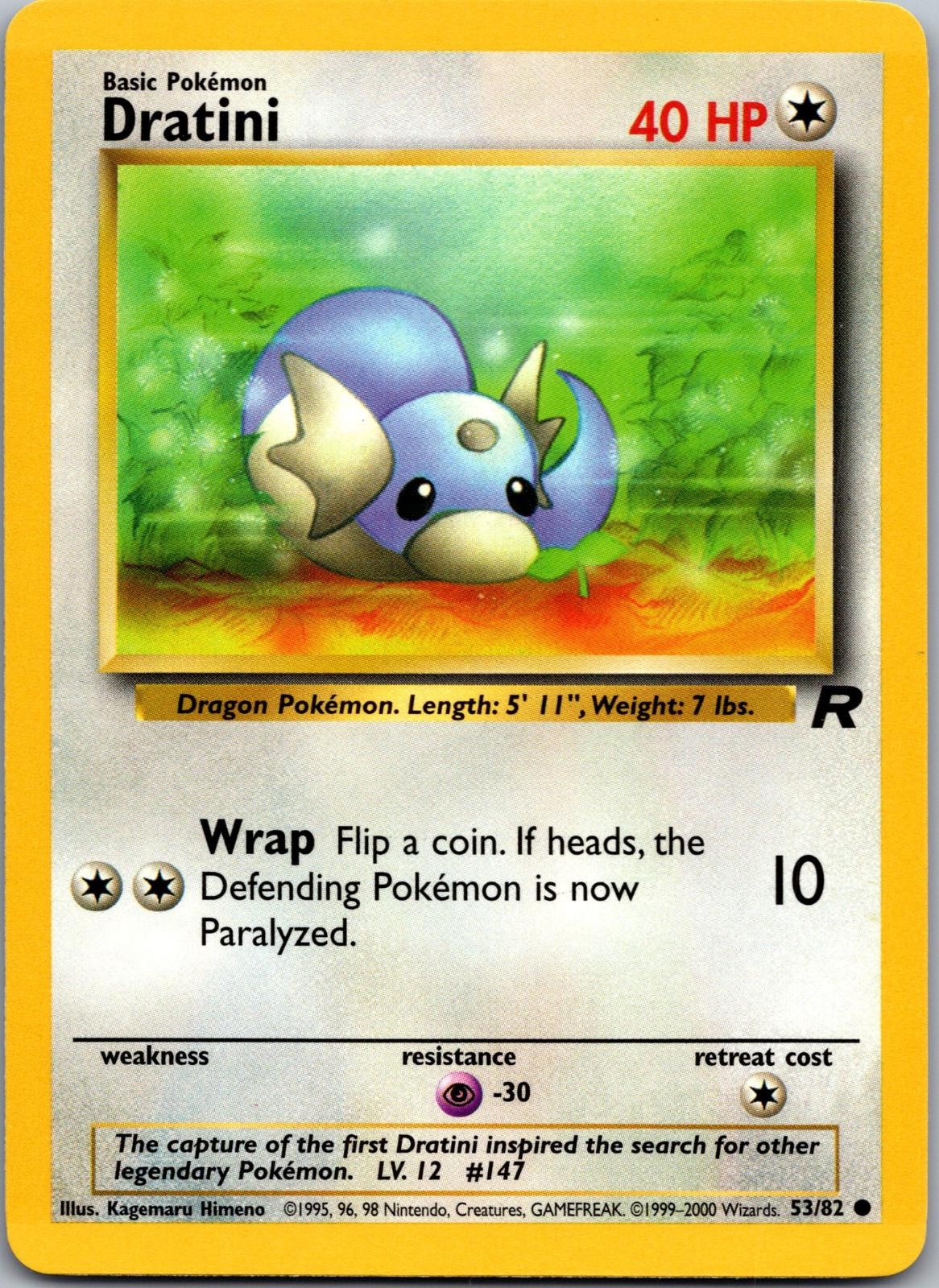 Dratini 53/82 Common Team Rocket Pokemon Near Mint