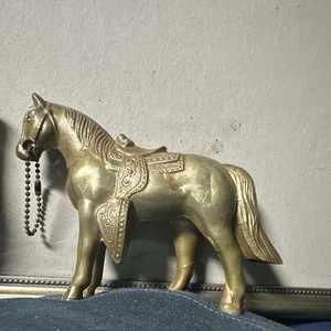 Metal Horse Figurine - Horse Animal Class Metal Decor with Saddle Detail