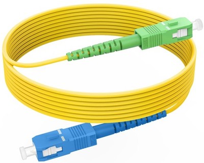 3ft/1m SC/UPC To SCA Fiber Optic Internet Cable OS2 Single Mode Yellow 3.0mm