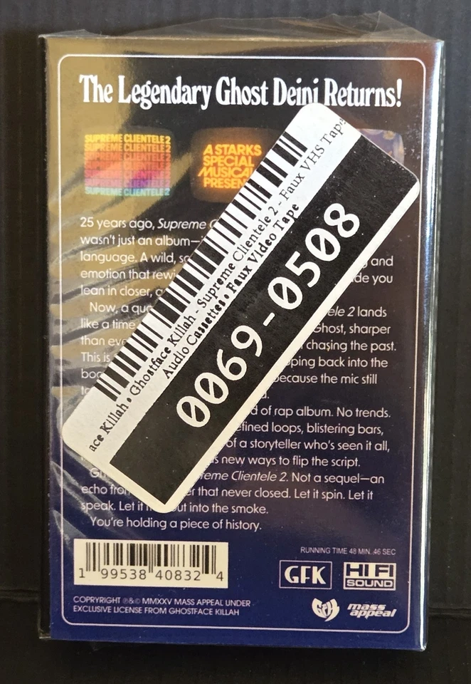 Ghostface Face Killah Supreme Clientele 2 Cassette Tape**Sealed, Brand New** - Image 2 of 2