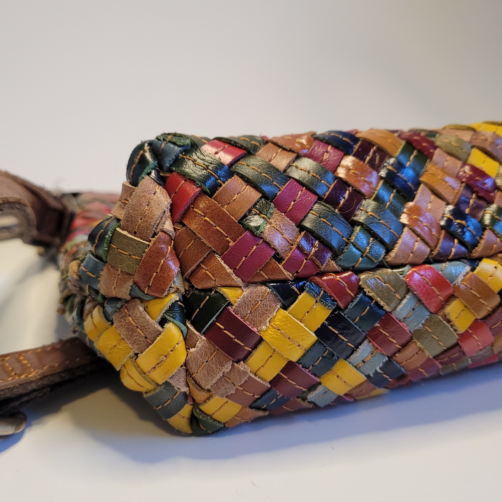 Ameri Leather Woven Shoulder Bag Stella Multicolo… - image 5