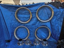 73-87 Chevy Gmc Truck 6 Lug 4x4 Rally 15 Wheel Center Caps Trim Rings Set Of 4