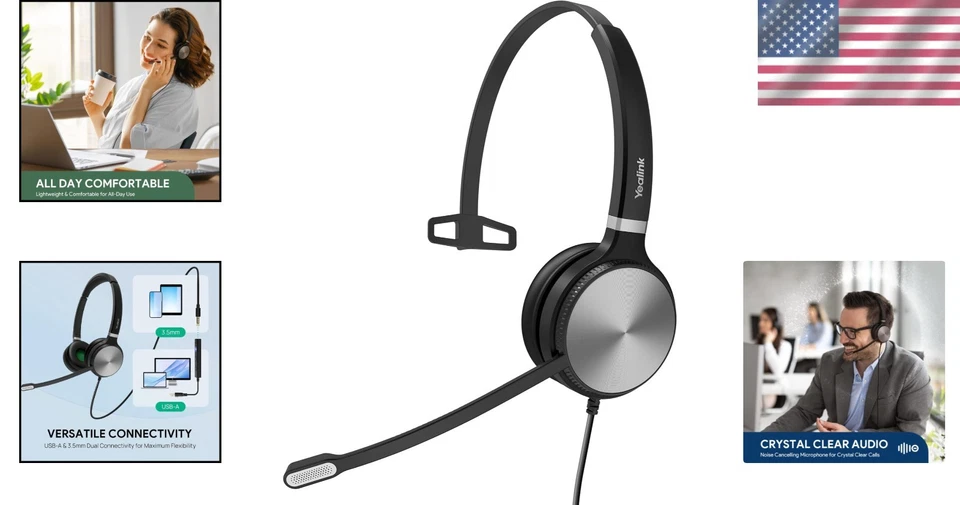 Professional USB Headset with Noise Cancelling Mic - Teams Certified Mono Design - Image 2 of 4