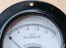 Burlington DC Kilovolts Panel Meter 0β2 kV Model 421 Made in USA