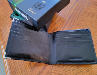 MARKS & SPENCER LUXURY GENUINE LEATHER BI-FOLD WALLET-BLACK-*HOLIDAY GIFT BUY **