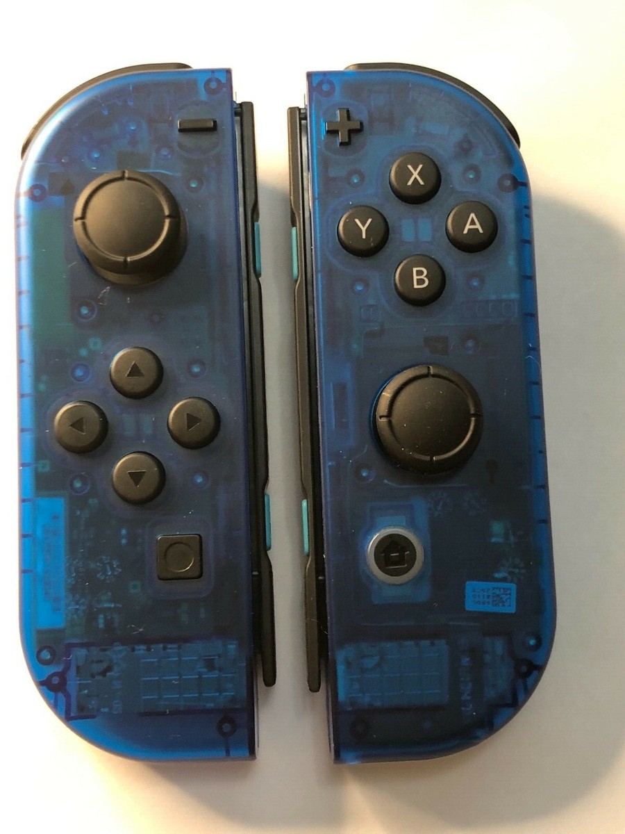 Nintendo Switch Custom Joycons Joy-Con Controller Clear Blue