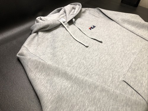 FILA Hoodie Men’s Size M Gray Fleece Activewear Drawstring Pullover Workout - Picture 6 of 11