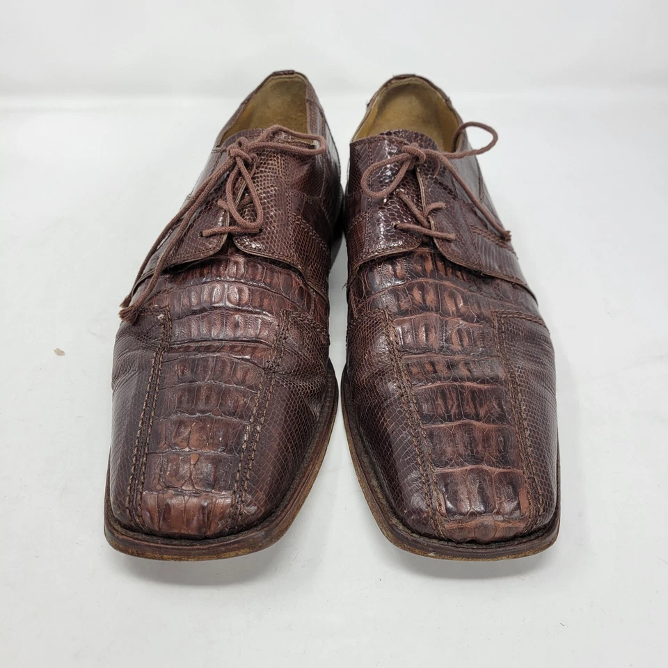 Vero Cuoio Zapatos Hombres 9 Vestido Oxford Derby Brogue Mocasín Hornback Lagarto Brewton Foto 2 de 4