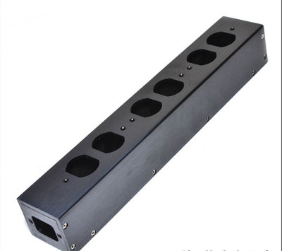 1x US AC Power Supply Bar Distributor Aluminum 6 Outlet Box hifi chassis 