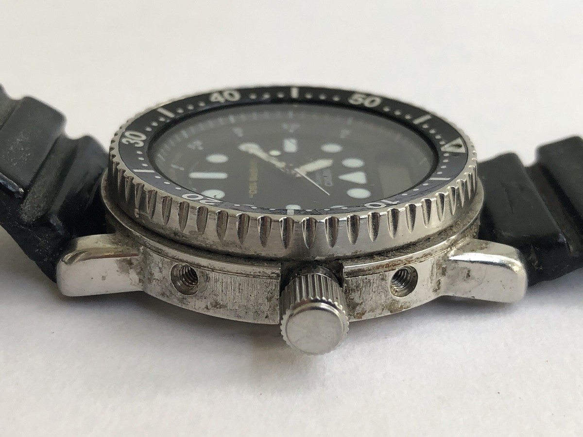Montre Seiko Divers 150M Quartz Vintage, Affichage Analogique Et Digital, Fonctionne, Occasion