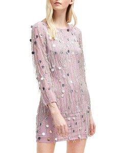french connection pink sequin dress