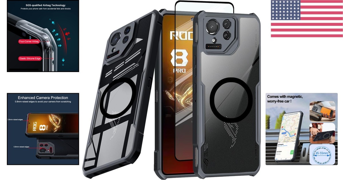 Magnetic Black Case for ASUS ROG Phone 8 Pro 5G - Magsafe