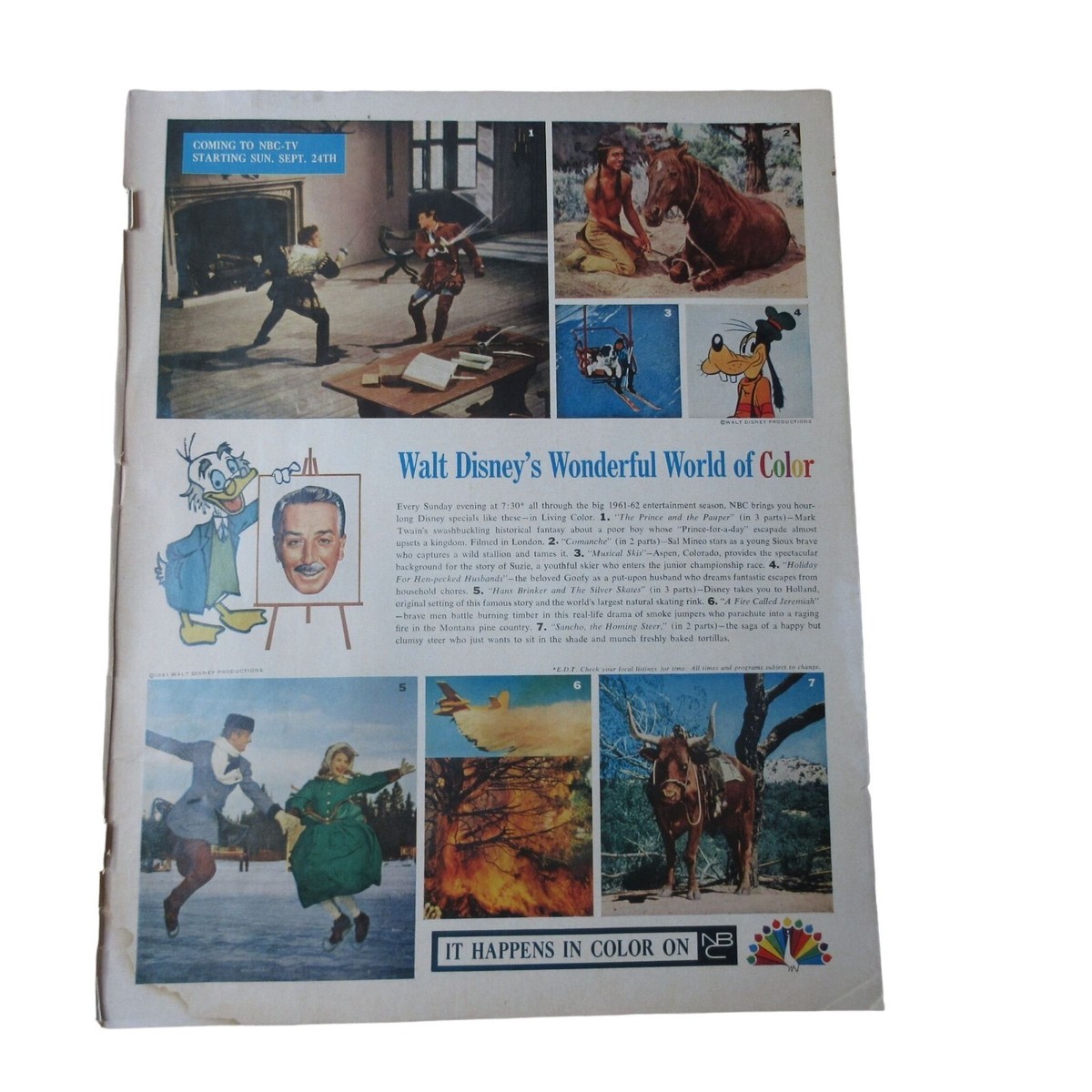 1961 Walt Disney Wonderful World of Color NBC Television