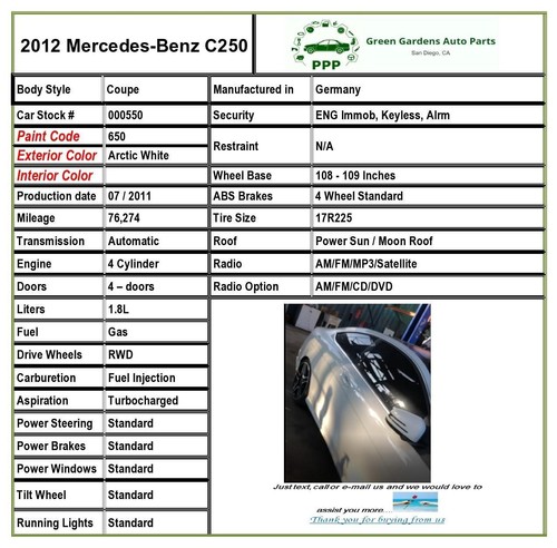 2012 MERCEDES BENZ C250 Roof Overhead Moulding Trim Left & Right Side OEM - Picture 12 of 12