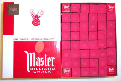 Master Pool Cue Billiard Chalk - Gross 144 Pieces - Red - SHIPS SAME/NEXT DAY!