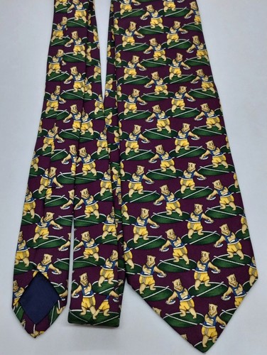 Brooks Brothers Silk Makers Necktie Multicolor Discus Throwing Bear Mens Tie EUC - Picture 3 of 7