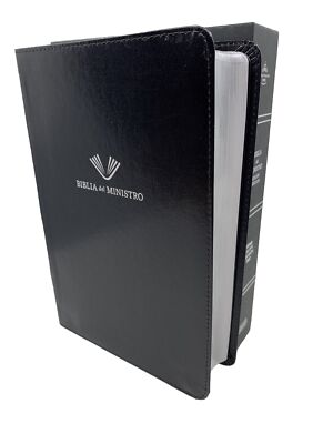 Biblia Del Ministro,letra grande ,RVR 1960 Negro Piel Fabricada 12 puntos ampli