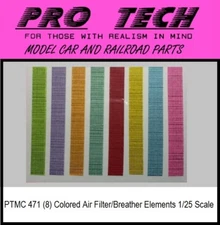 PTMC 471 (8) Colored Air Filter/Breather Material 1:25 LBR Model Parts PRO TECH